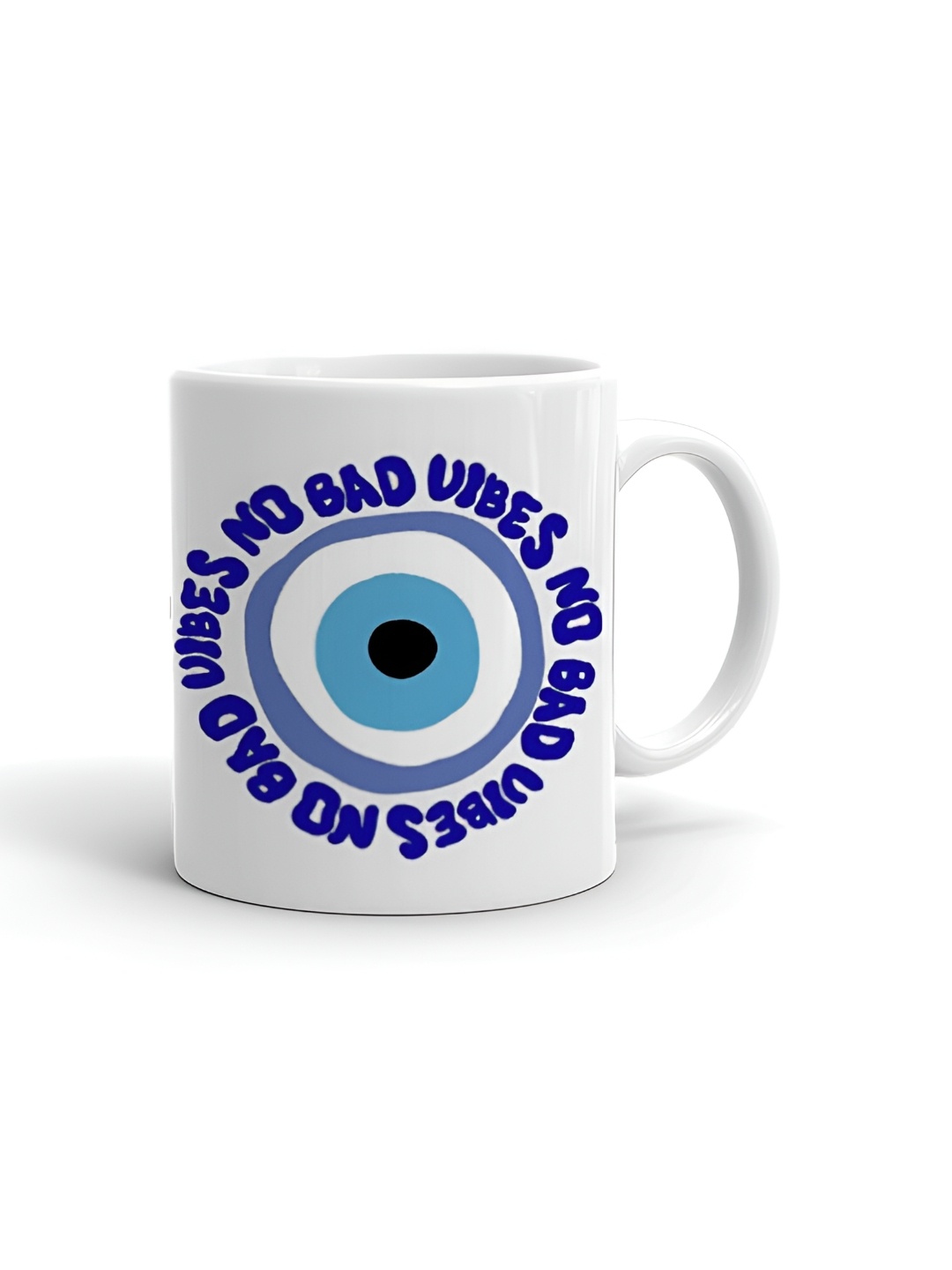 

Khakee White & Blue Text or Slogans Printed Glossy Microwave Safe Mugs 325ml