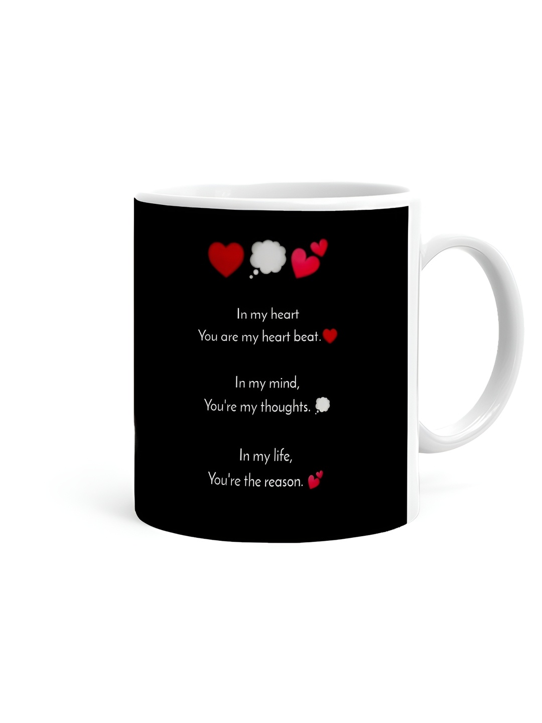 

Khakee White & Black Printed Ceramic Glossy Mug 325 ml