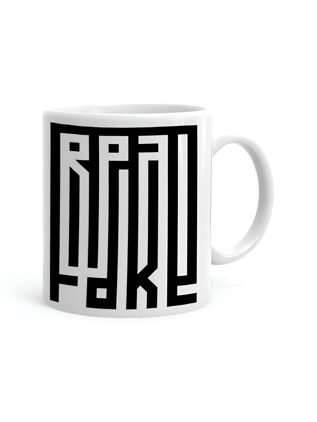 

Khakee White & Black Text or Slogans Printed Ceramic Glossy Mugs 325 ml