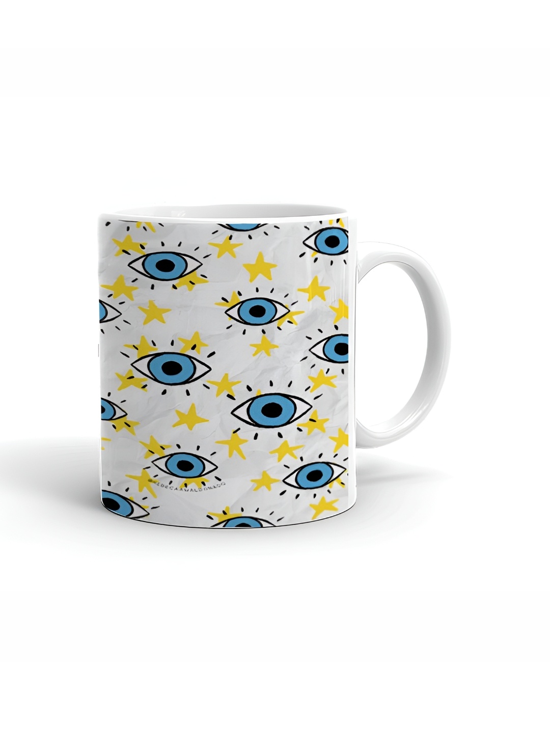 

Khakee White & Blue Text or Slogans Printed Ceramic Glossy Mug 325 ml