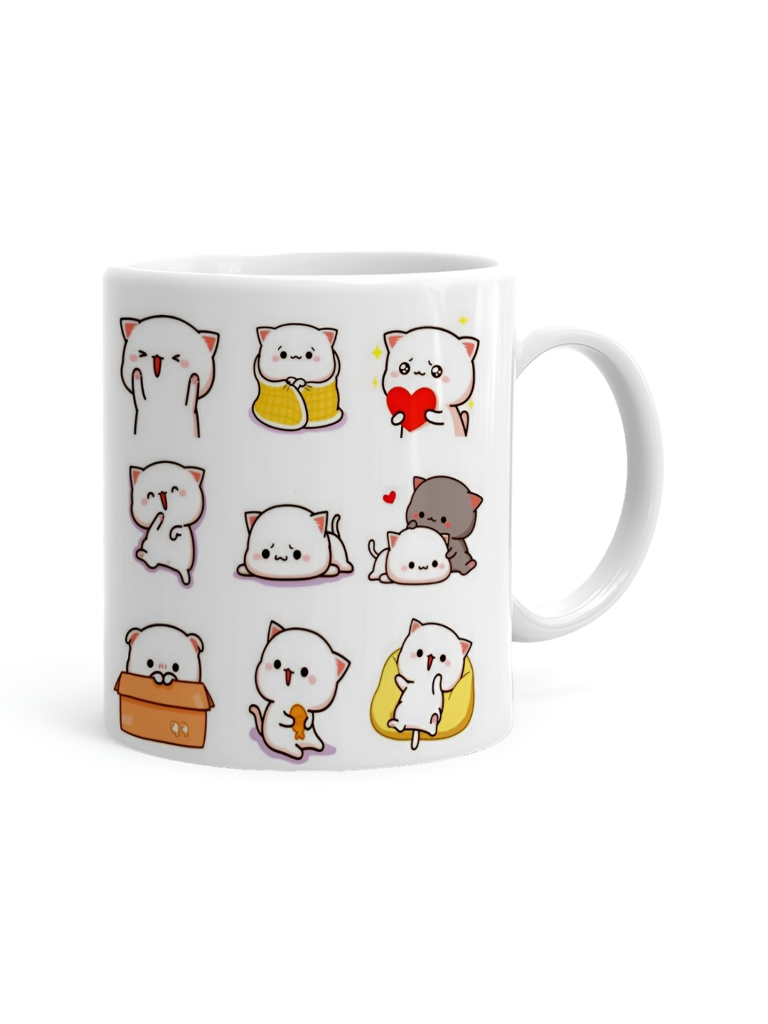 

Khakee White & Black Printed Microwave Safe Ceramic Glossy Mug 325 ml