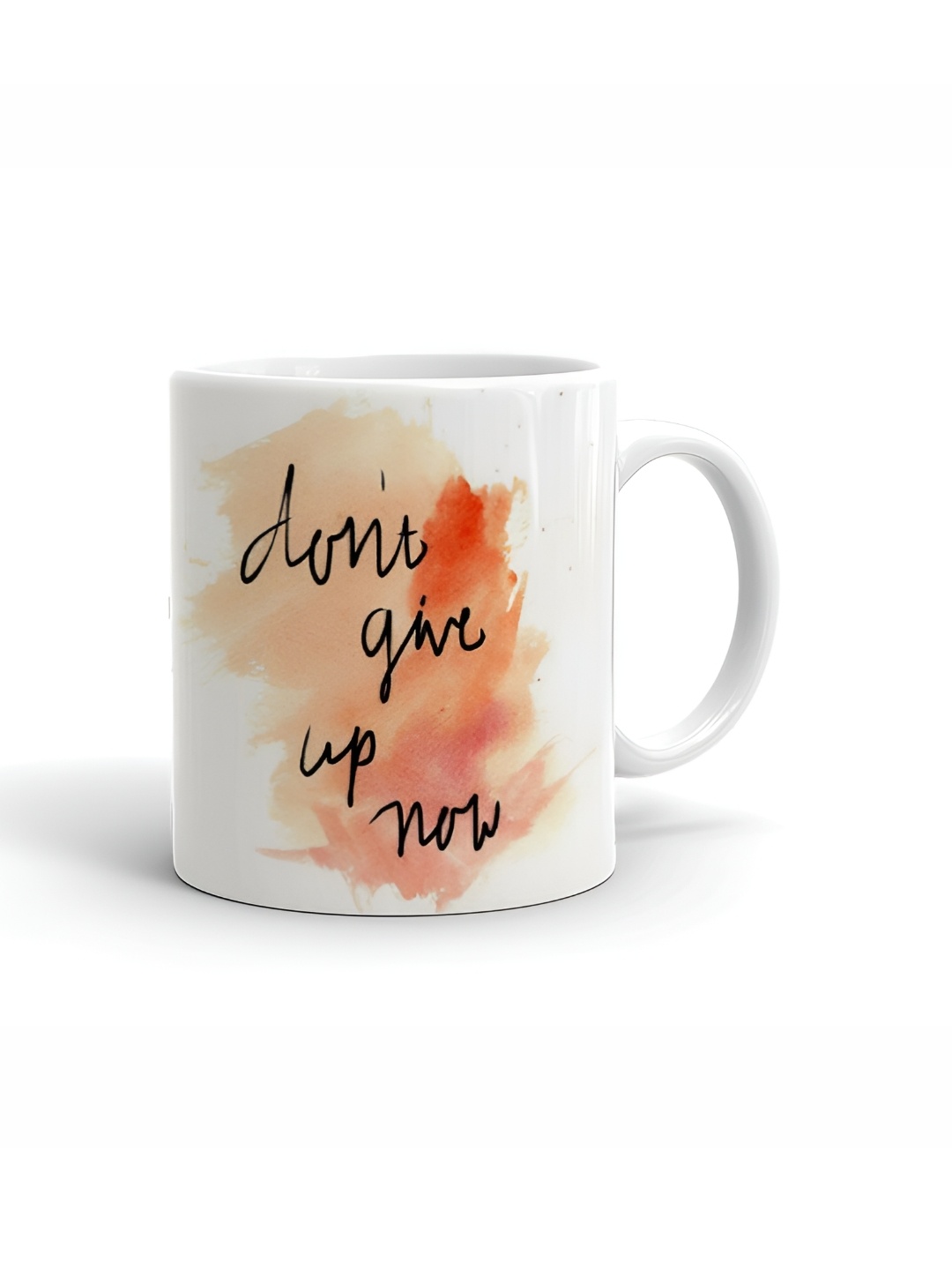 

Khakee White & Orange Printed Ceramic Glossy Mug 325 ml