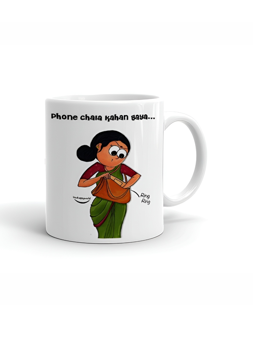 

Khakee White & Black Printed Ceramic Glossy Mug 325 ml