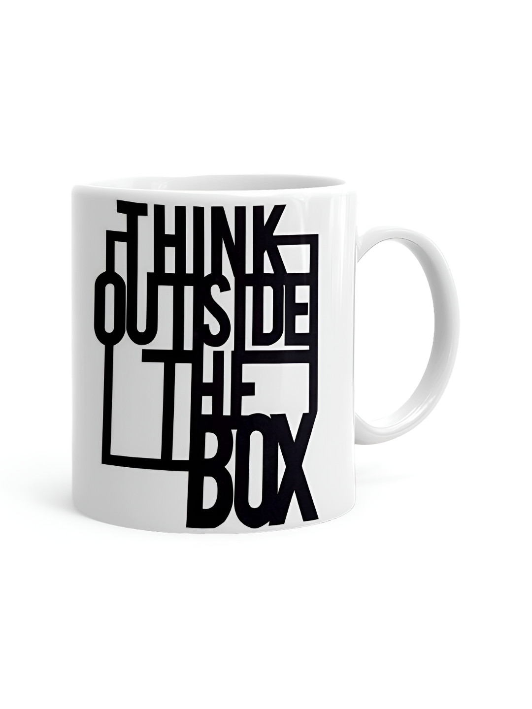 

Khakee White & Black Text or Slogans Printed Ceramic Glossy Mug 325 ML