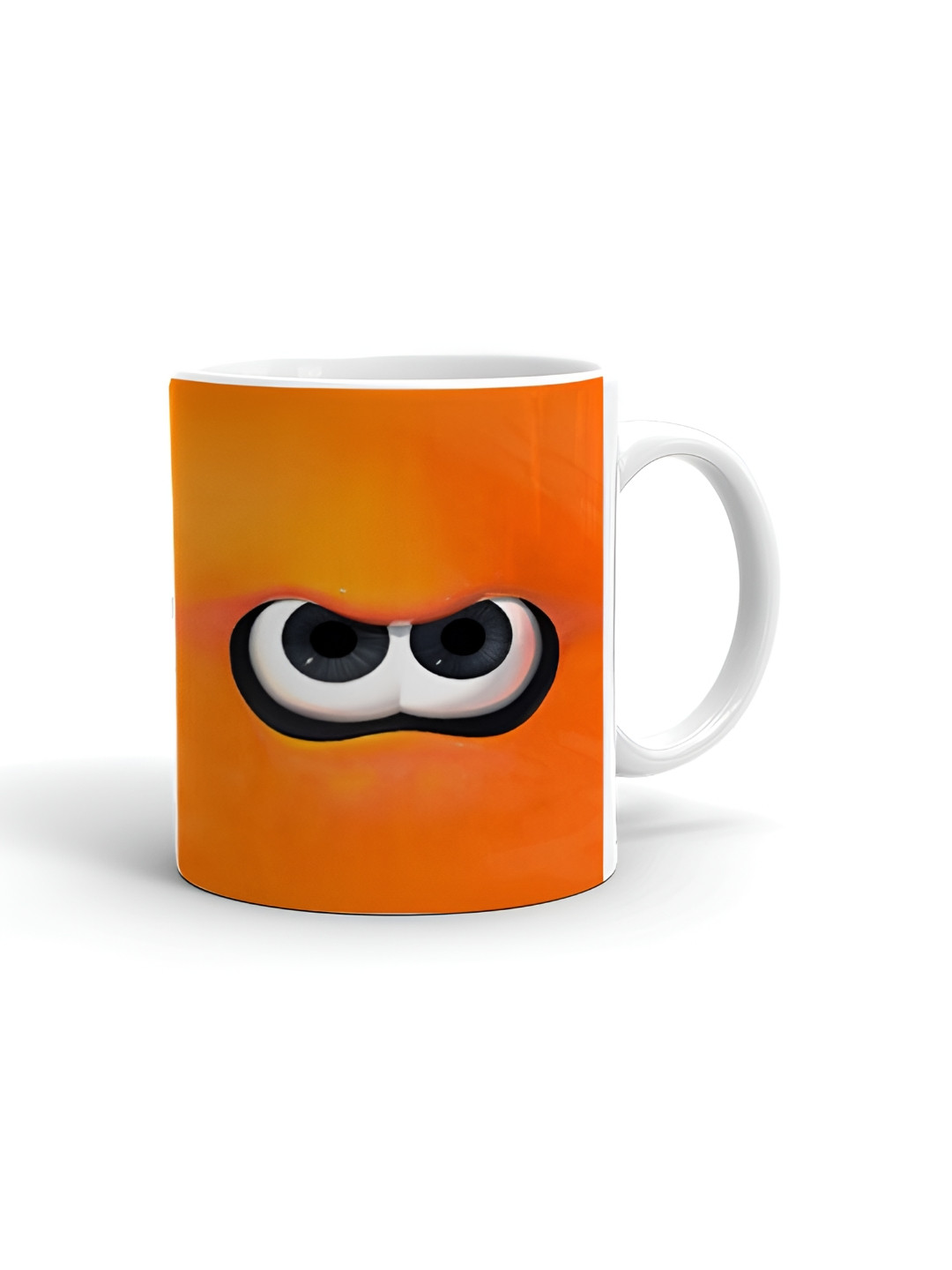 

Khakee White & Orange Printed Ceramic Glossy Mug 325 ML