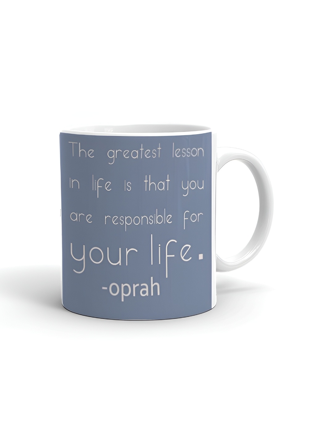 

Khakee White & Grey Text or Slogans Printed Ceramic Glossy Mug 325 ML