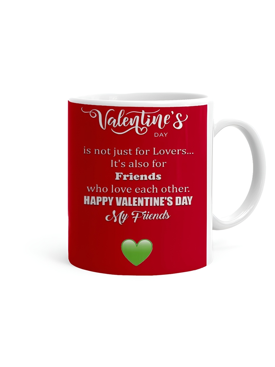

Khakee White & Red Printed Ceramic Glossy Mug 325 ML