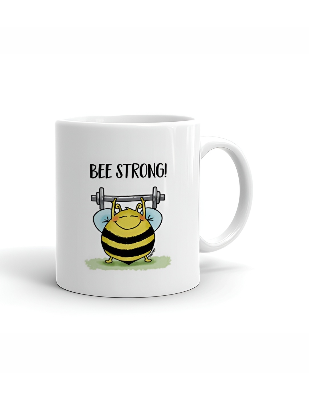 

Khakee White & Yellow Text or Slogans Printed Ceramic Glossy Mug 325 ML