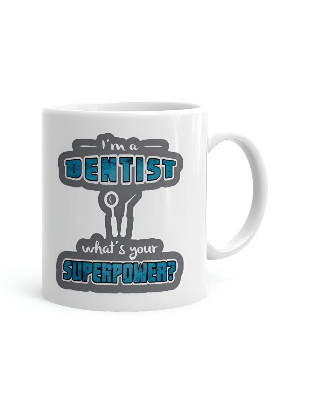 

Khakee White & Grey Printed Ceramic Glossy Mug 325 ml