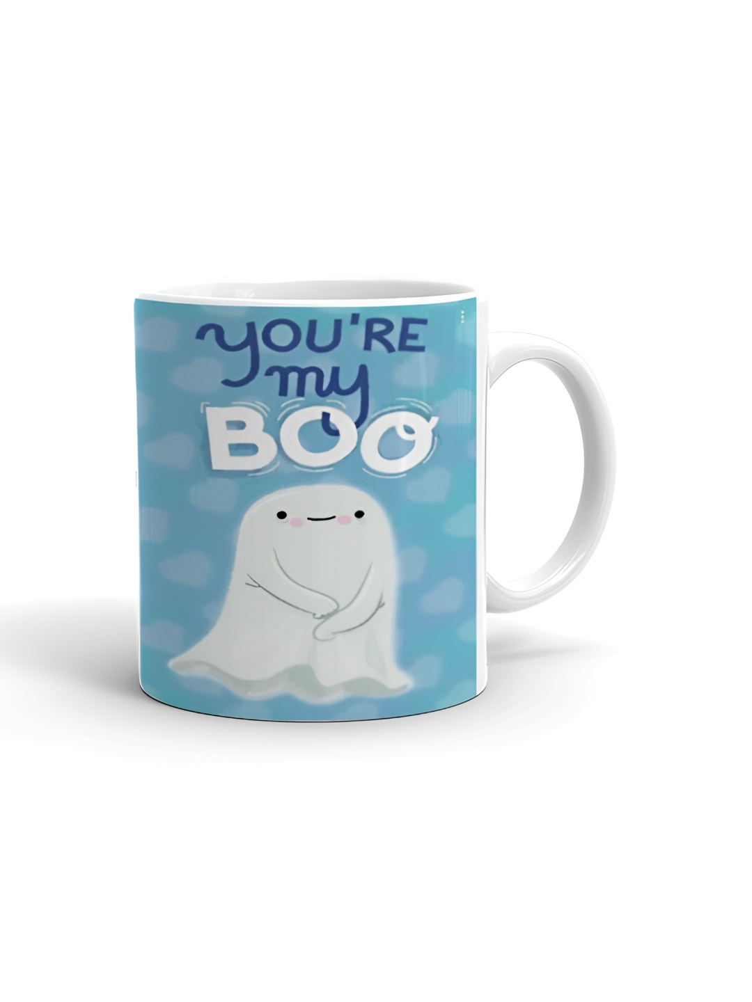 

Khakee White & Blue Printed Ceramic Glossy Mug 325 ml