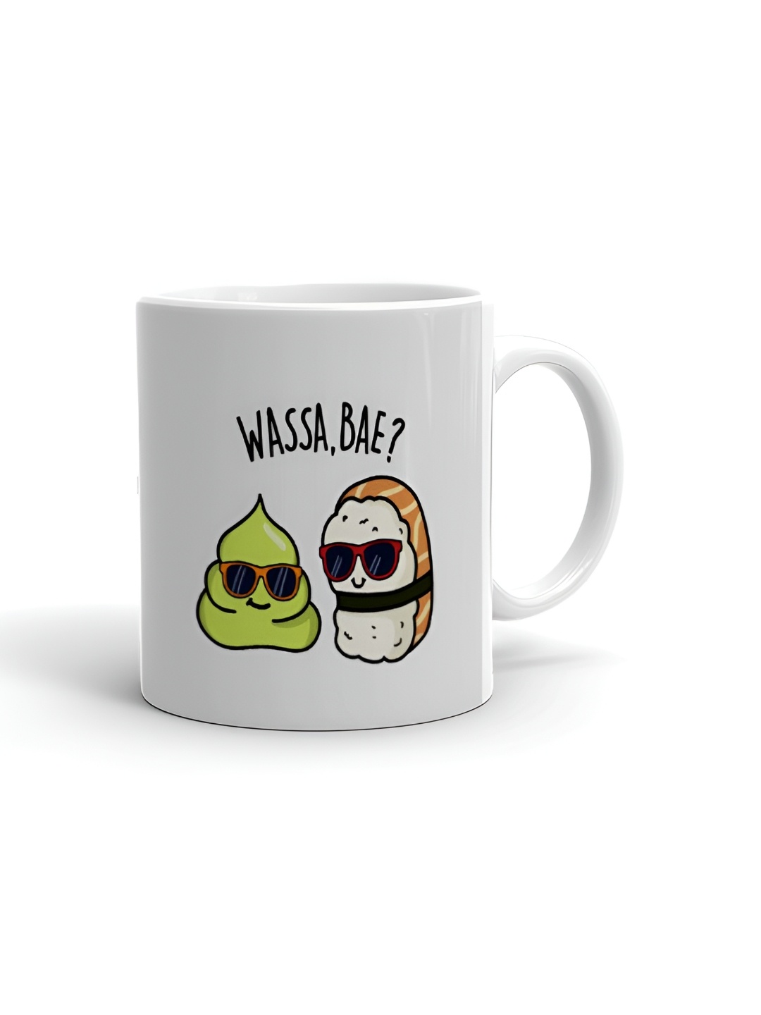 

Khakee White & Green Text or Slogans Printed Ceramic Glossy Mug 325 ml