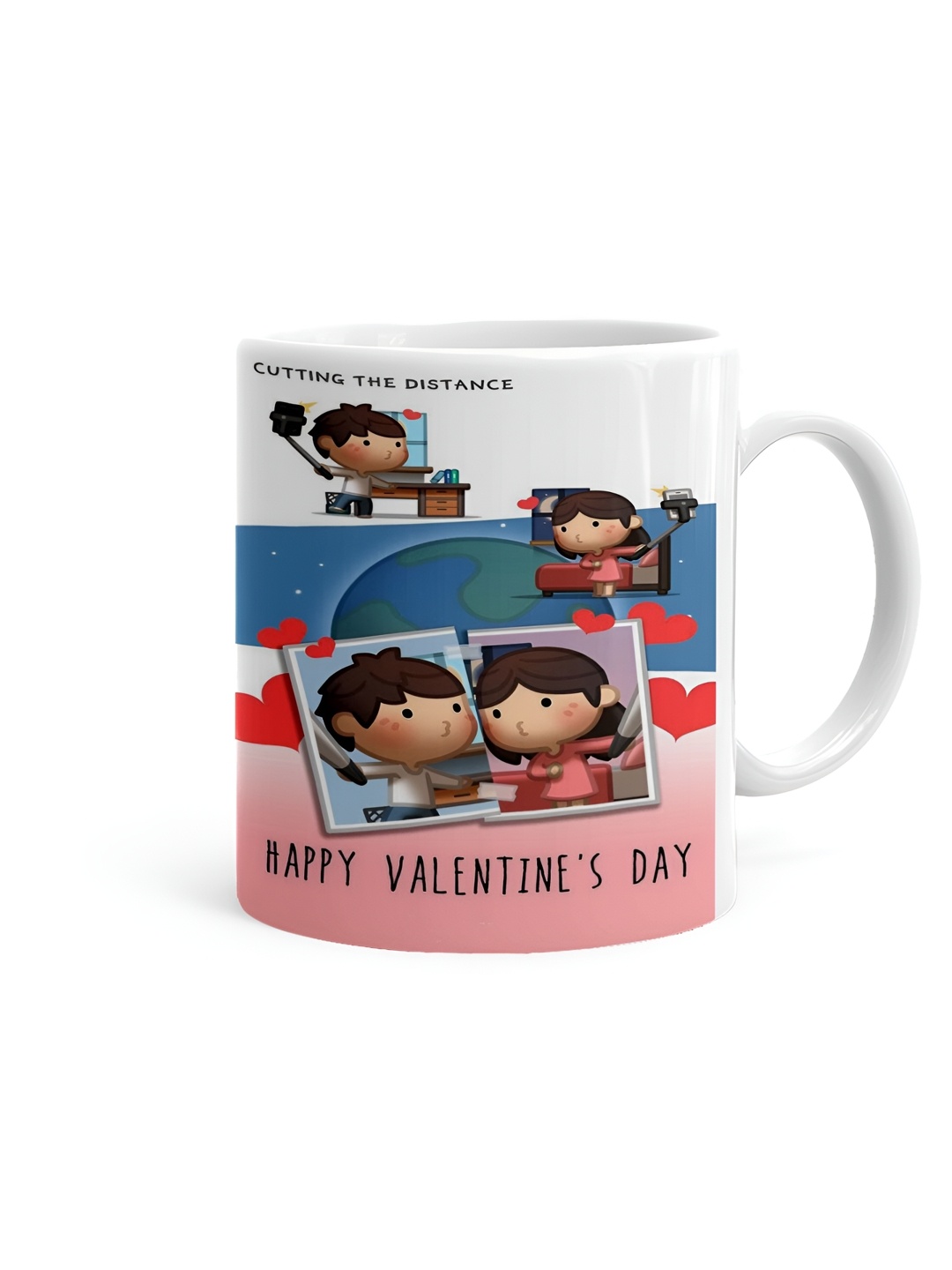 

Khakee White & Blue Printed Ceramic Glossy Mug