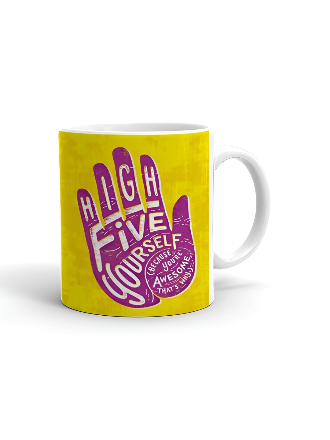 

Khakee White & Purple Typography Printed Microwave Safe Ceramic Glossy Mug 325 ml