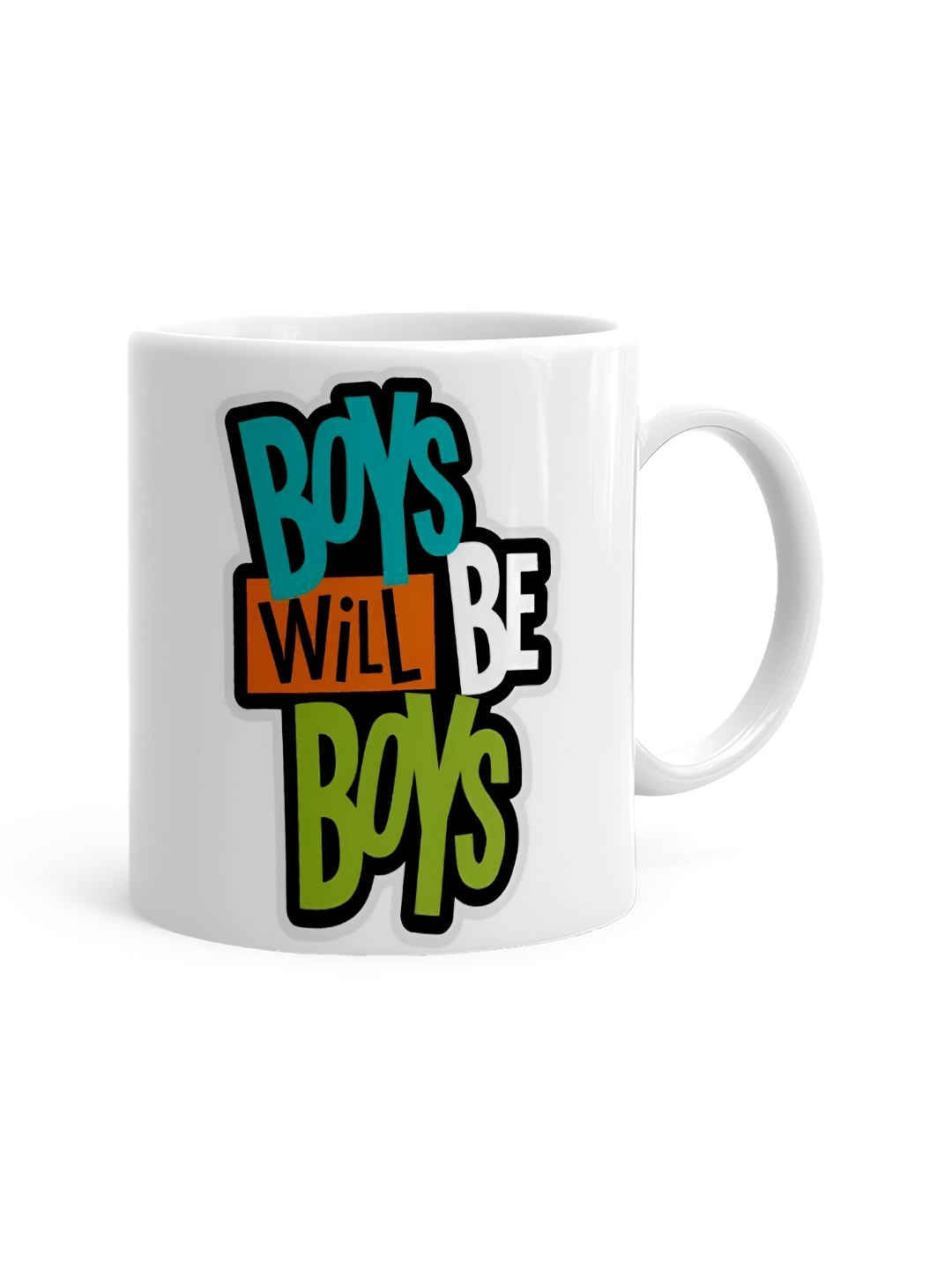 

Khakee White & Green Text or Slogans Printed Ceramic Glossy Mug 325 ML