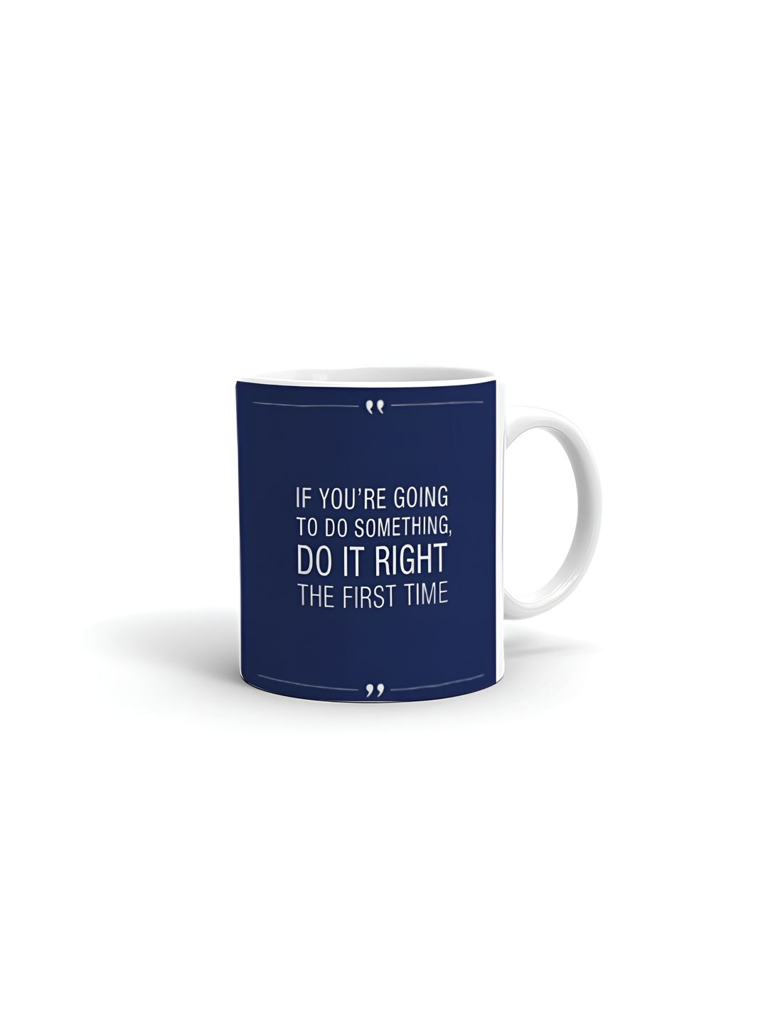 

Khakee White & Navy Blue Text or Slogans Printed Glossy Microwave Safe Mugs 325ml