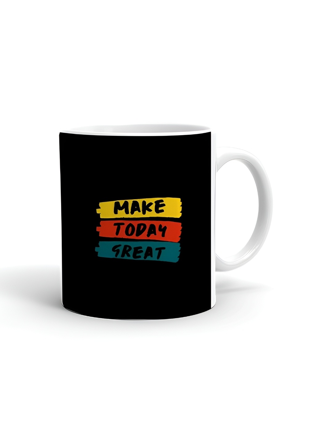 

Khakee White & Black Printed Ceramic Glossy Mug 325 ml