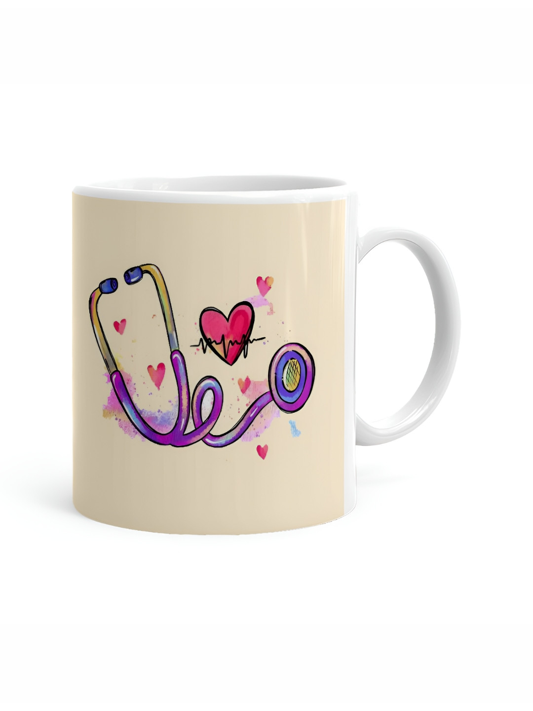 

Khakee White & Purple Printed Ceramic Glossy Mug