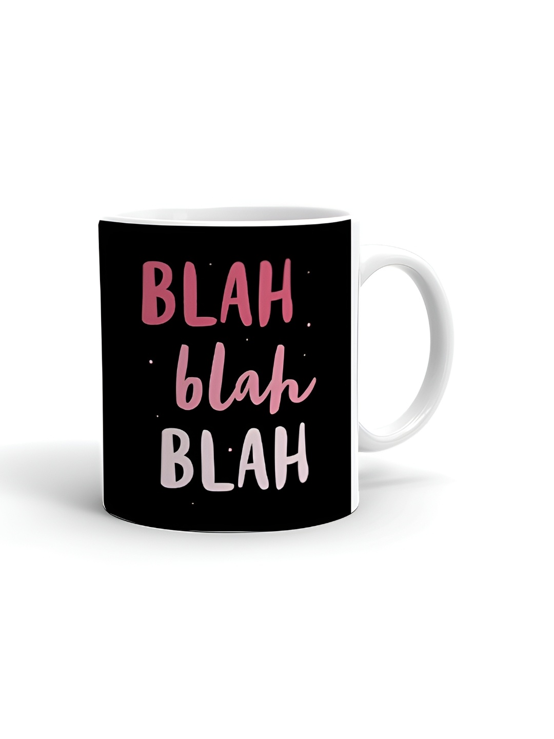 

Khakee White & Black Text or Slogans Printed Ceramic Glossy Mug 325 ml