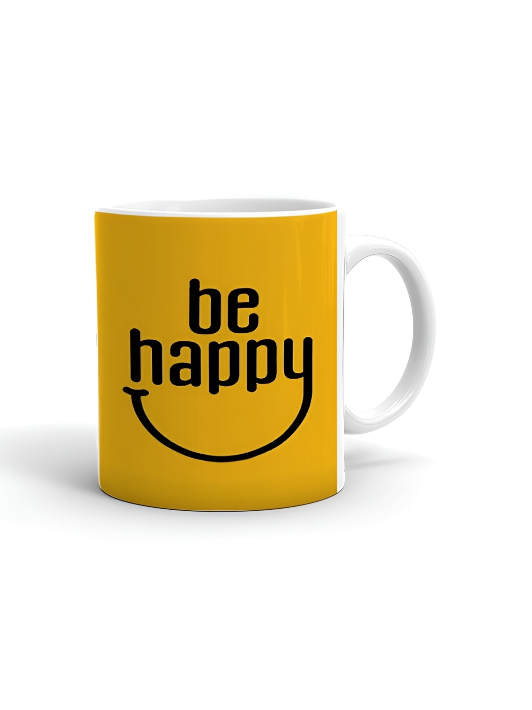 

Khakee White & Yellow Typography Printed Microwave Safe Ceramic Glossy Mug 325 ml