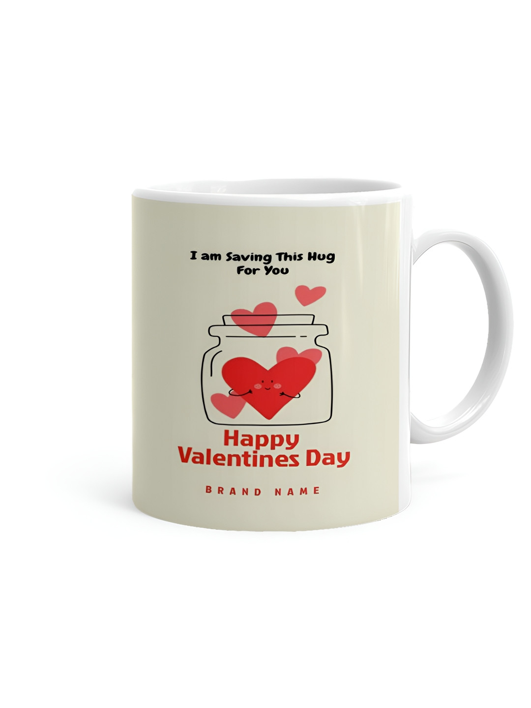 

Khakee White & Yellow Printed Microwave Safe Ceramic Glossy Mug 325 ml