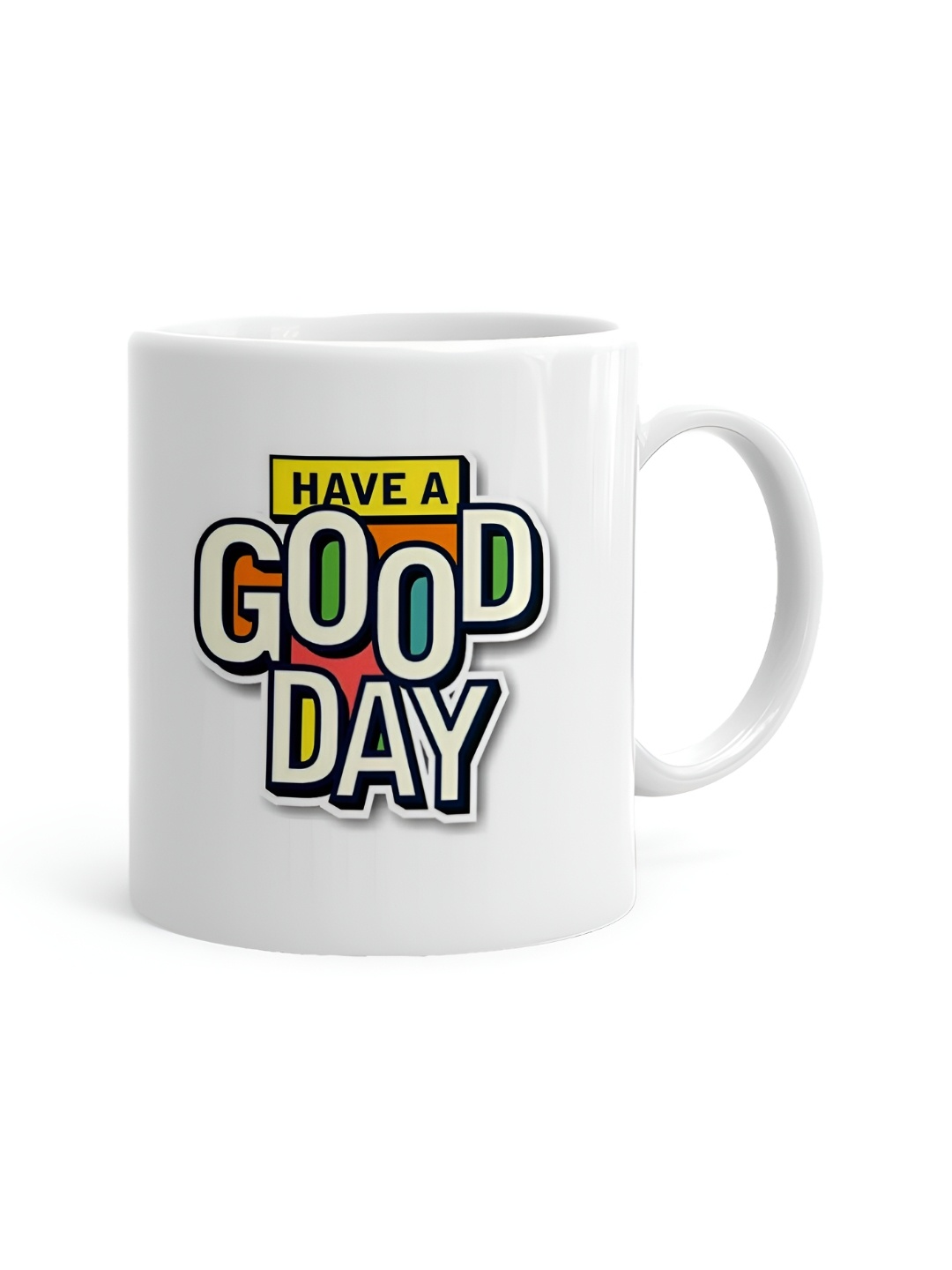 

Khakee White & Yellow Printed Ceramic Glossy Mug 325 ml