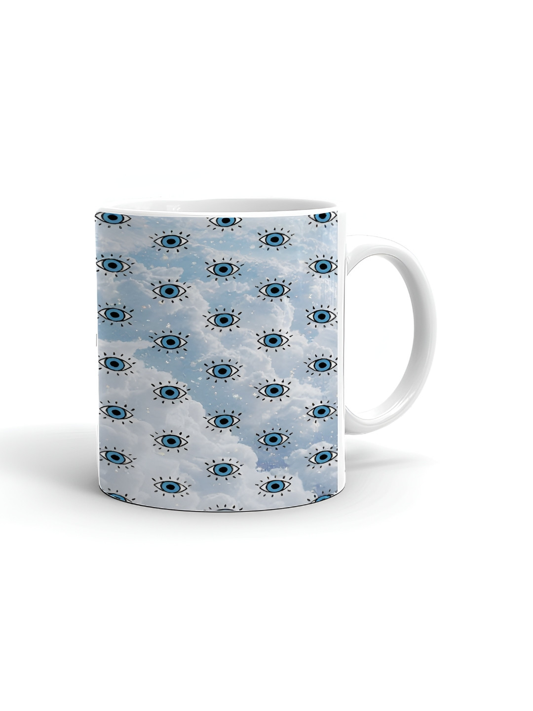 

Khakee White & Blue Printed Ceramic Glossy Mug 325 ml