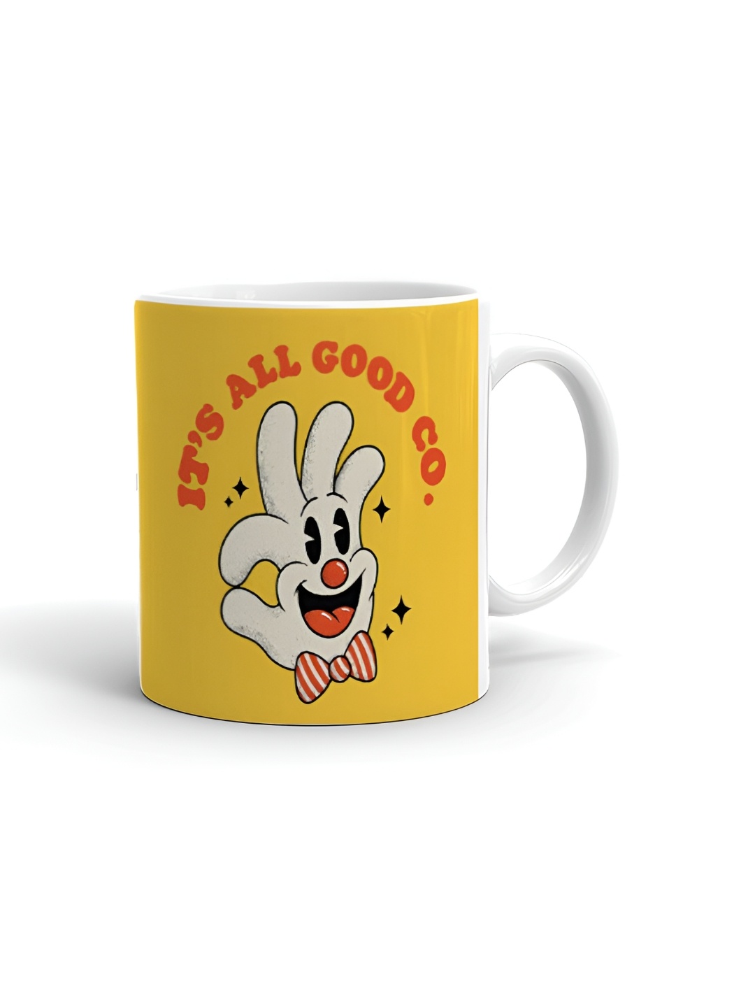 

Khakee White & Yellow Printed Ceramic Glossy Mug 325ml