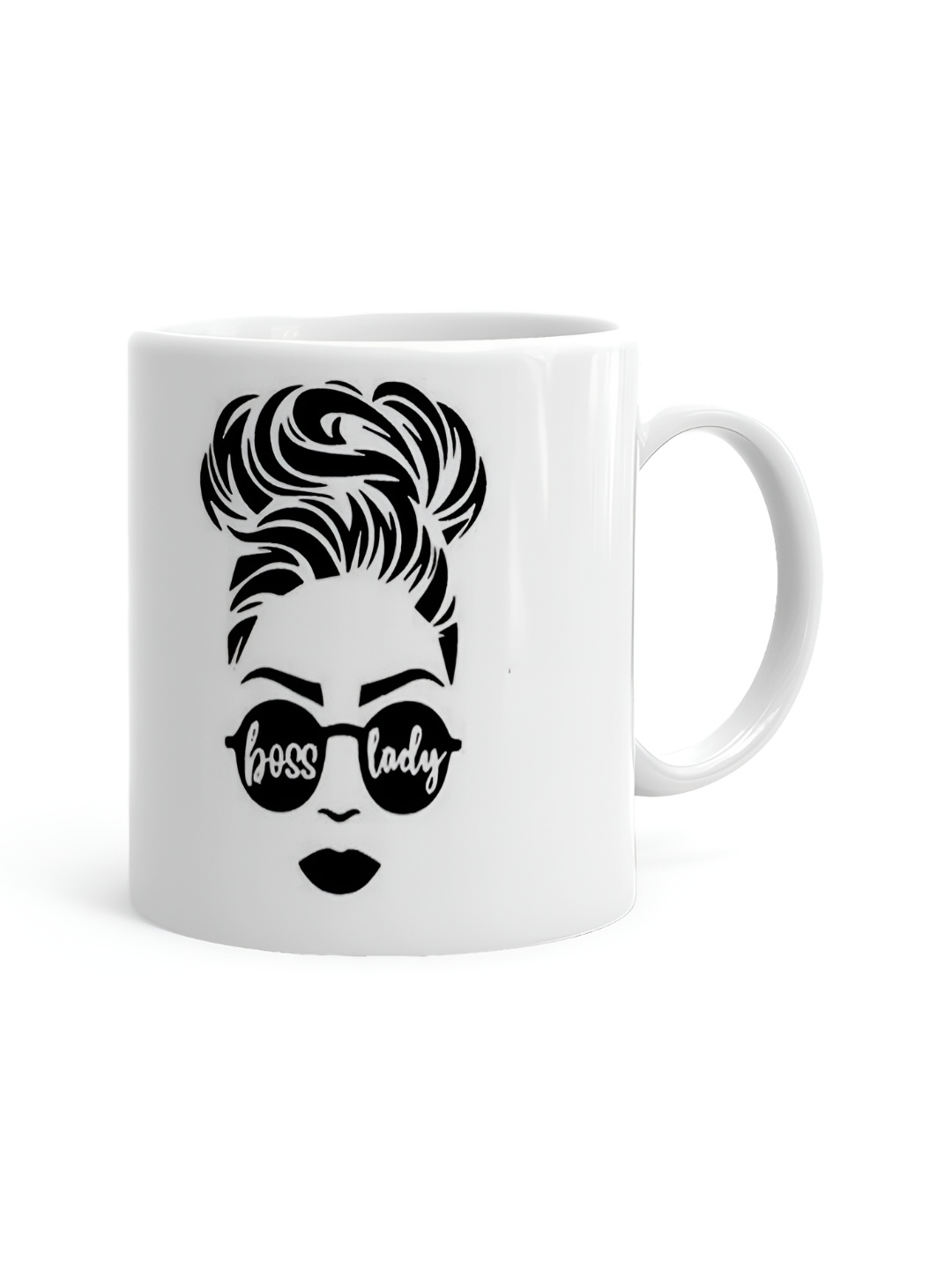 

Khakee White & Black Printed Ceramic Glossy Mug 325 ml