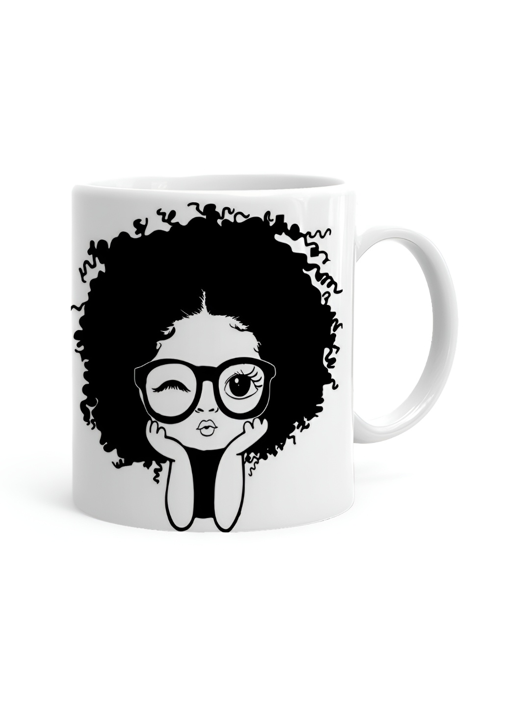 

Khakee White & Black Printed Ceramic Glossy Mug 325 ml