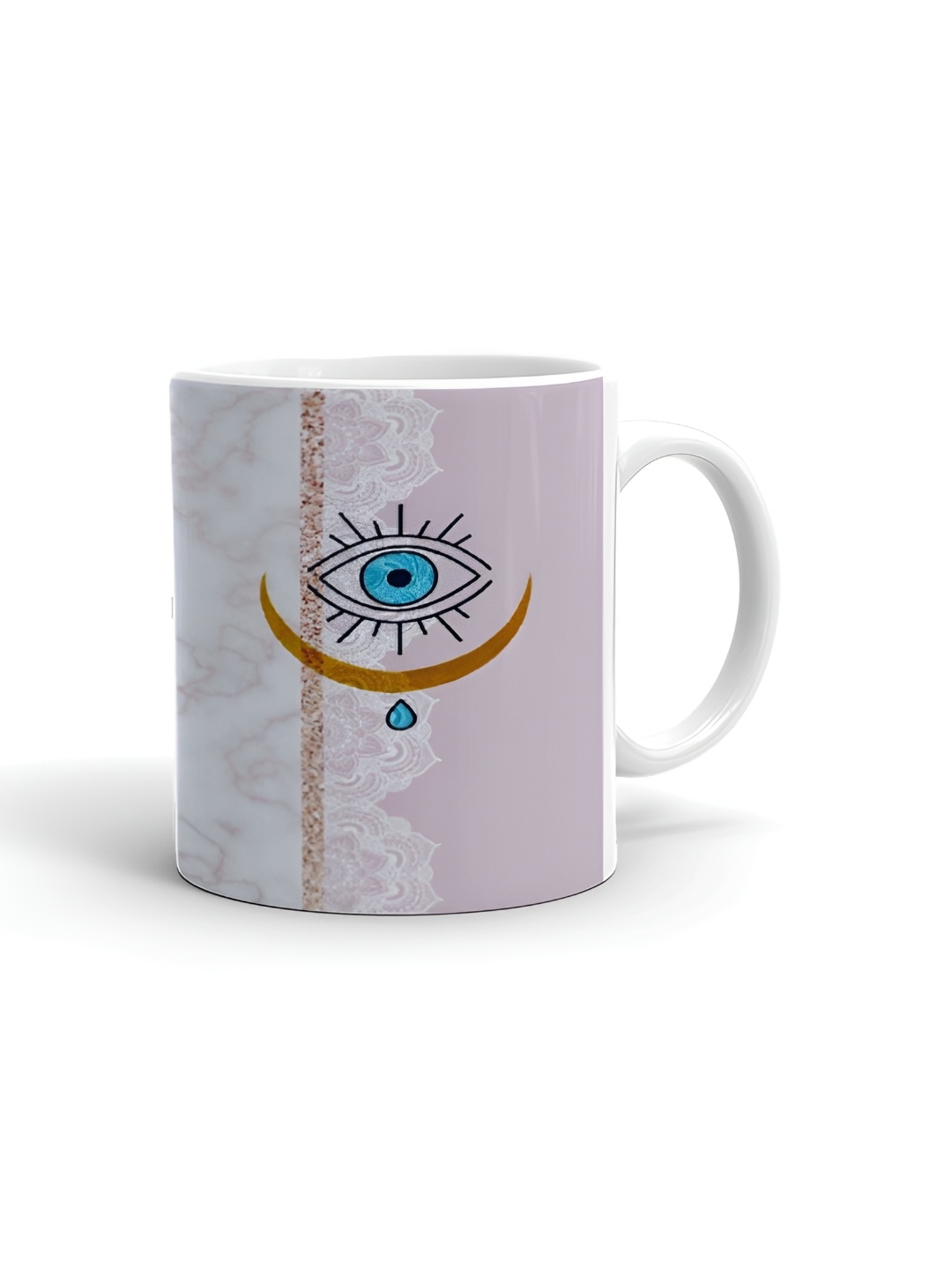 

Khakee White & Purple Printed Ceramic Glossy Mug 325 ml