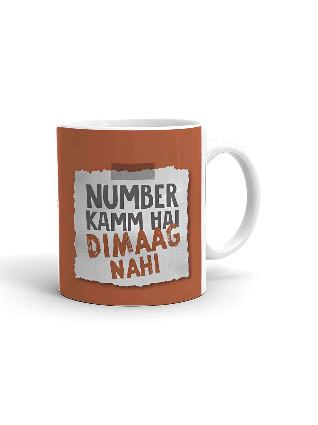 

Khakee White & Brown Text or Slogans Printed Glossy Microwave Safe Mugs 325ml