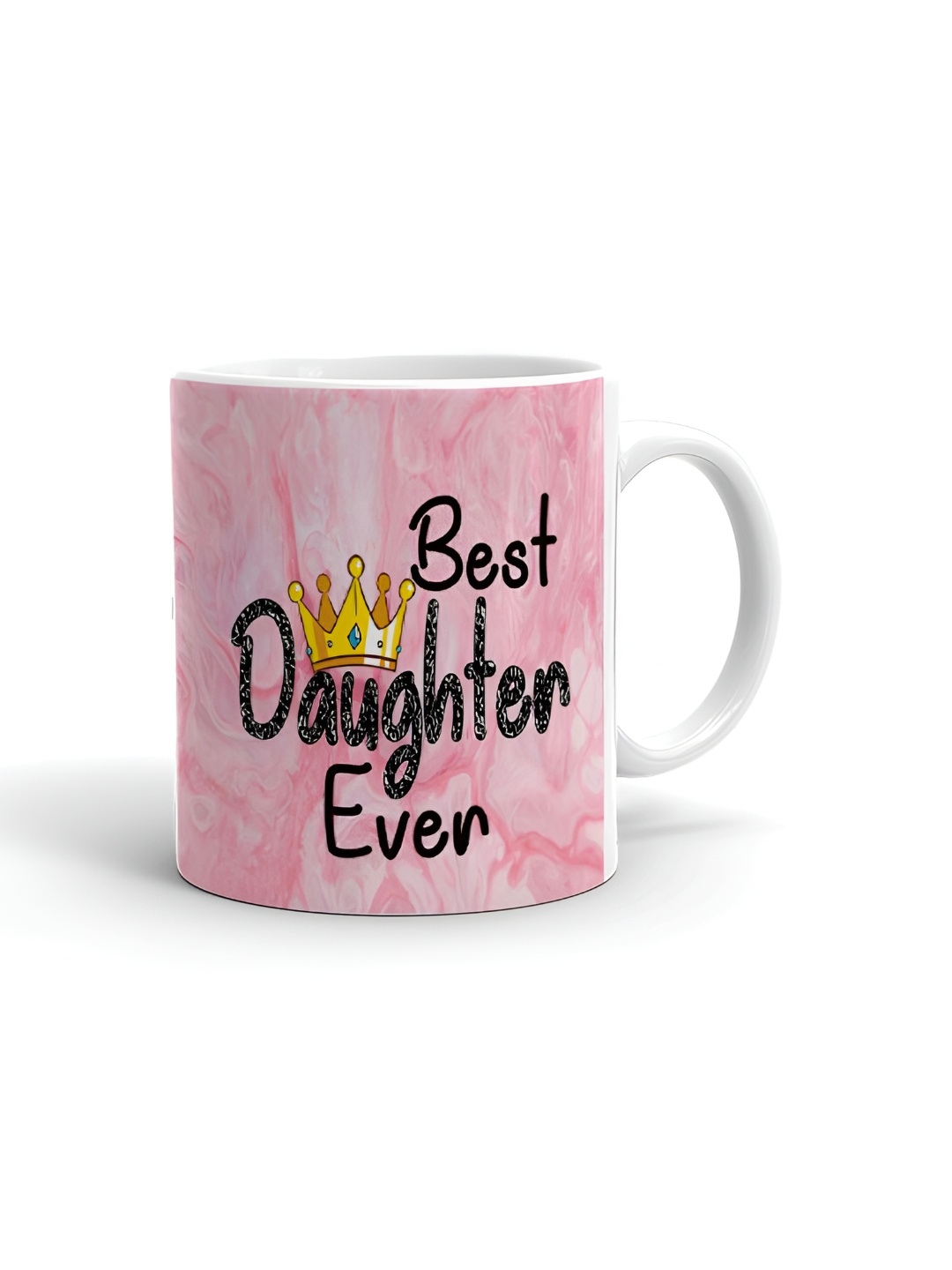 

Khakee White & Pink Printed Ceramic Glossy Mug 325 ml