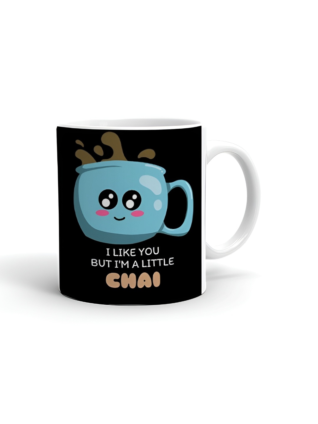 

Khakee White & Blue Printed Ceramic Glossy Mugs 325 ml