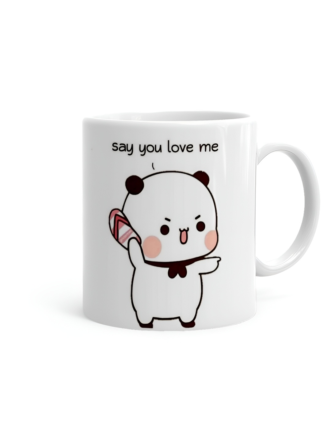 

Khakee White & Black Printed Microwave Safe Ceramic Glossy Mug 325 ml