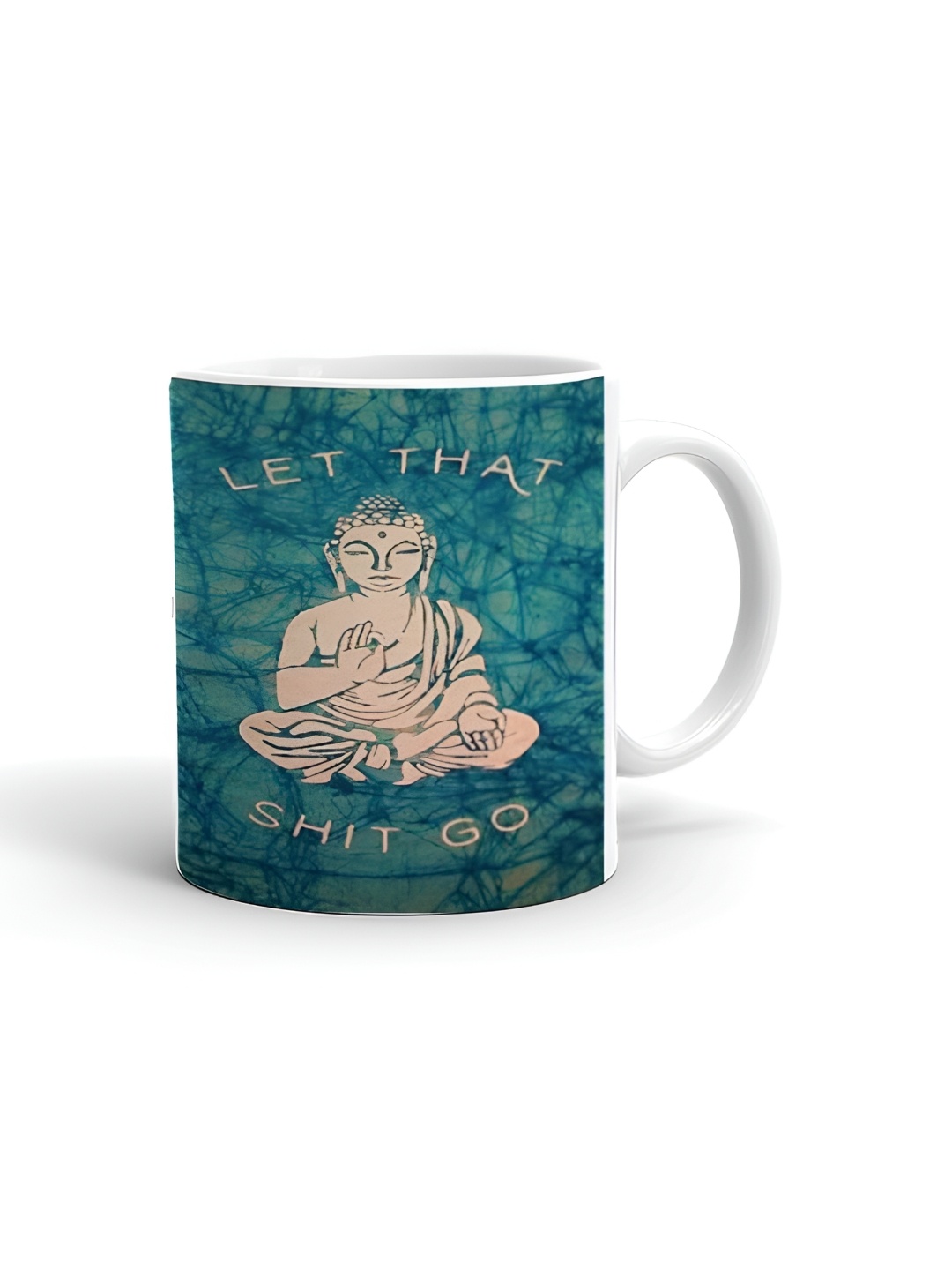 

Khakee White & Beige Printed Ceramic Glossy Mug 325 ML