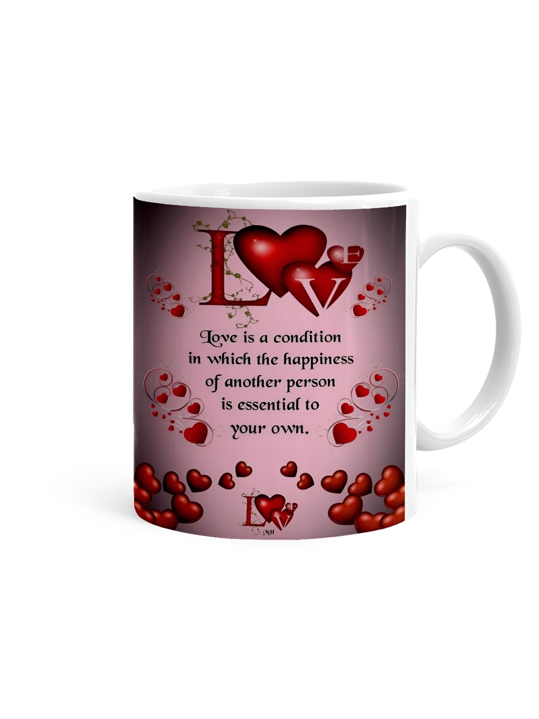 

Khakee White & Red Text or Slogans Printed Ceramic Glossy Mug 325 ml