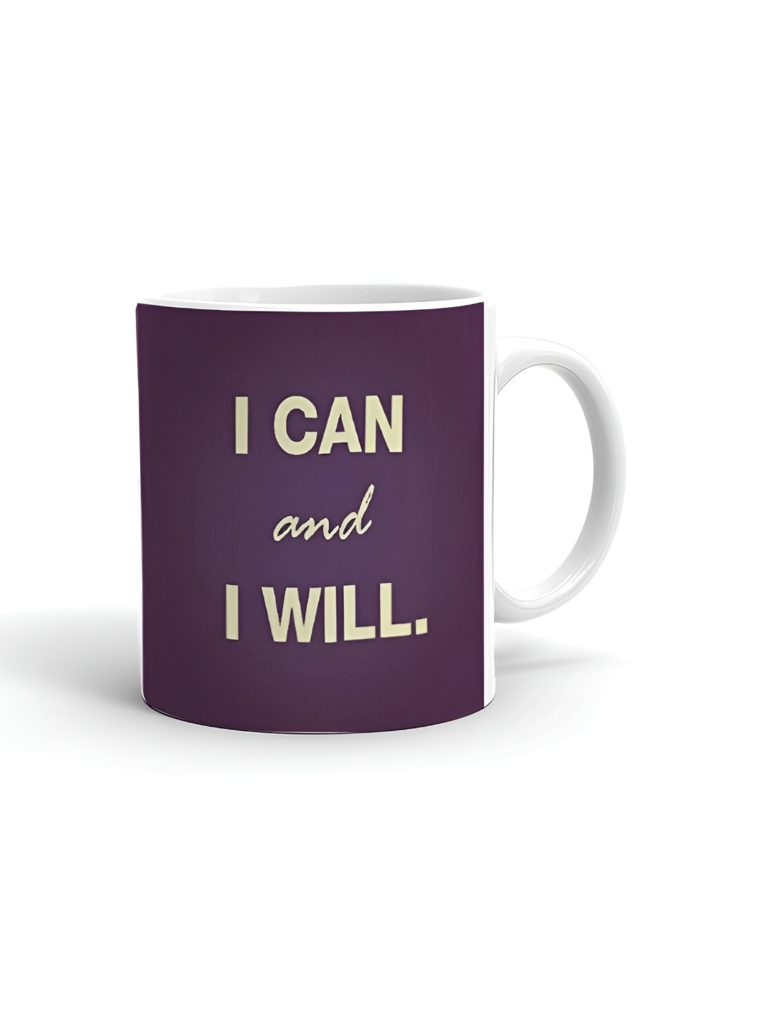 

Khakee White & Purple Typography Printed Ceramic Glossy Mug 325 ml