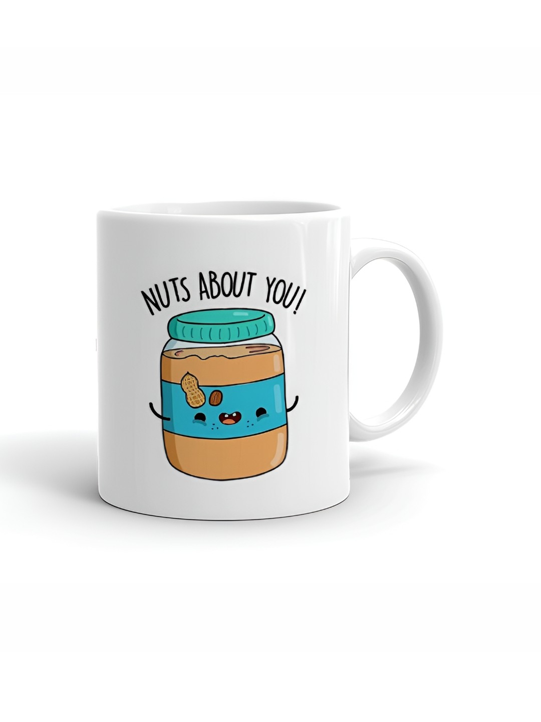 

Khakee White & Blue Printed Glossy Microwave Safe Mugs 325ml