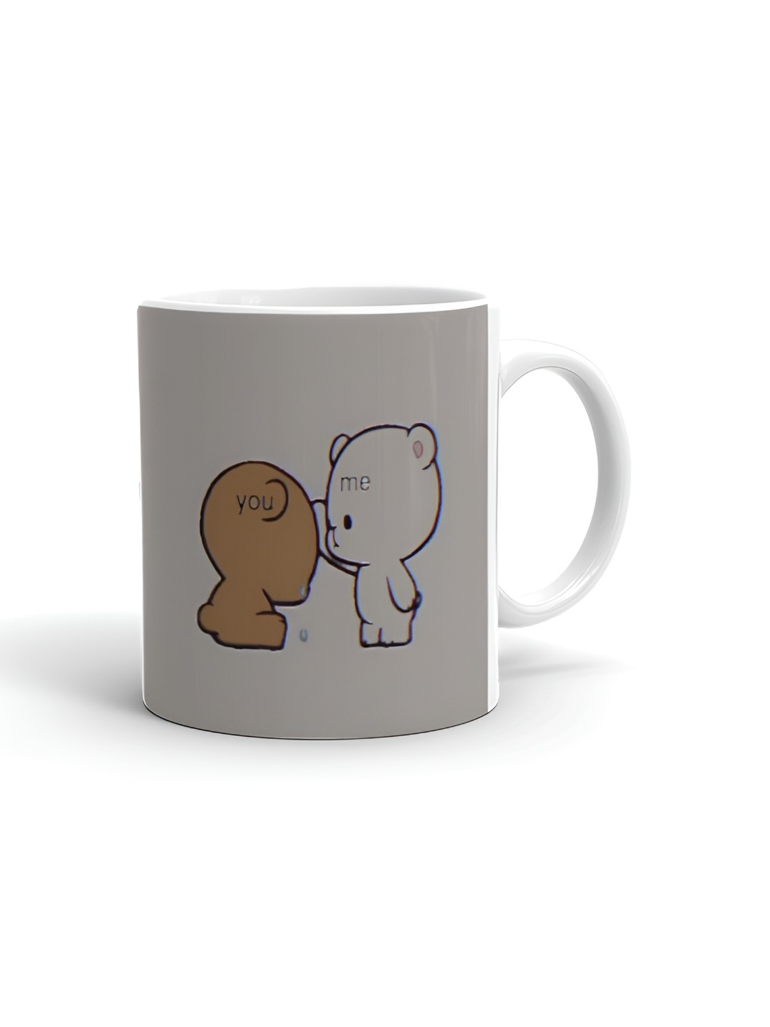 

Khakee White & Grey Printed Ceramic Glossy Mug 325 ml