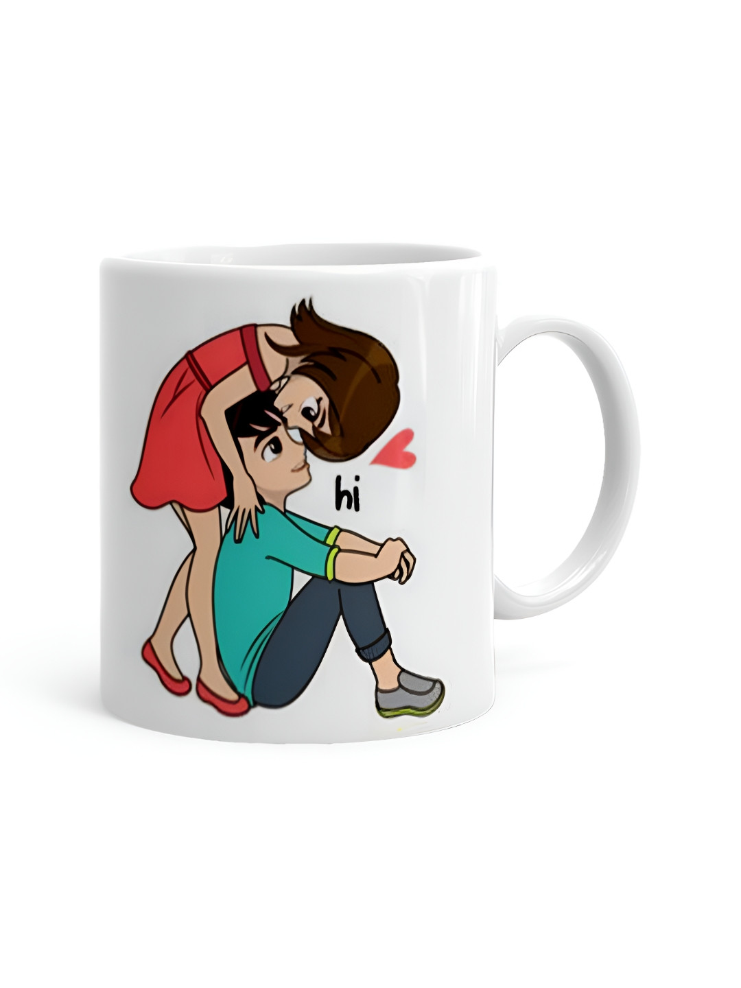 

Khakee White & Green Printed Ceramic Glossy Mug