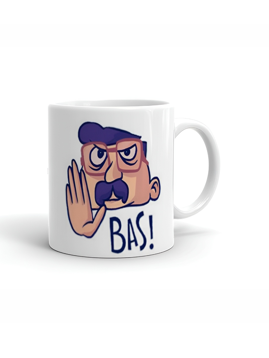 

Khakee White & Brown Printed Ceramic Glossy Mug 325 ML