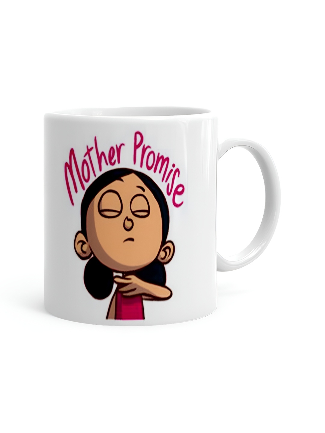 

Khakee White & Pink Printed Ceramic Glossy Mugs 325 ml