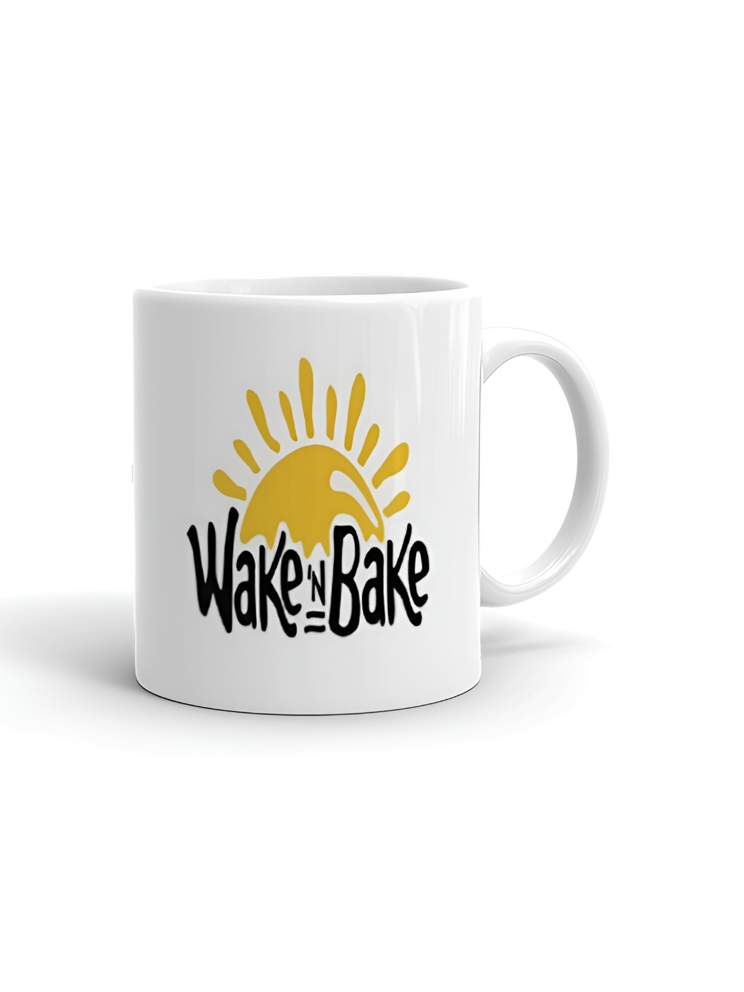 

Khakee White & Black Printed Ceramic Glossy Mugs 325 ml