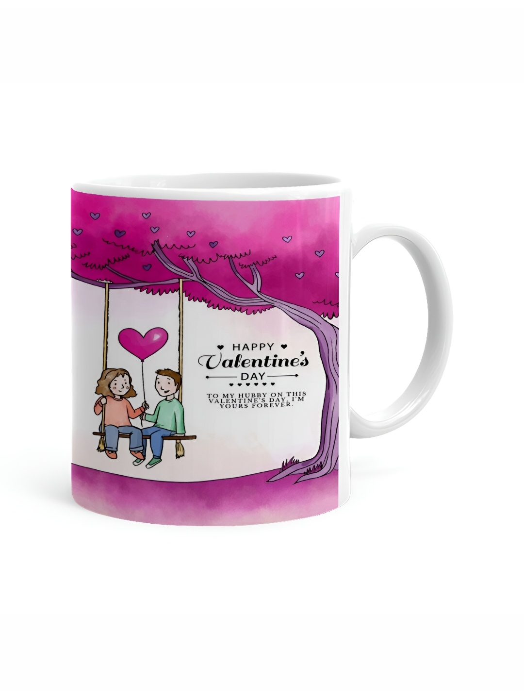 

Khakee White & Pink Text or Slogans Printed Microwave Safe Ceramic Glossy Mug 325 ml