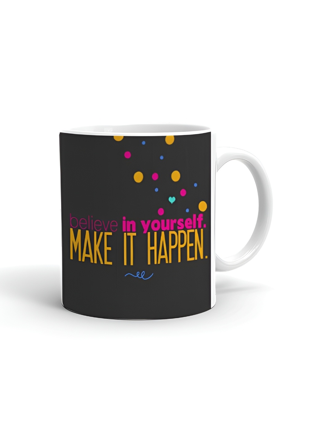 

Khakee White & Black Text or Slogans Printed Ceramic Glossy Mug 325 ml