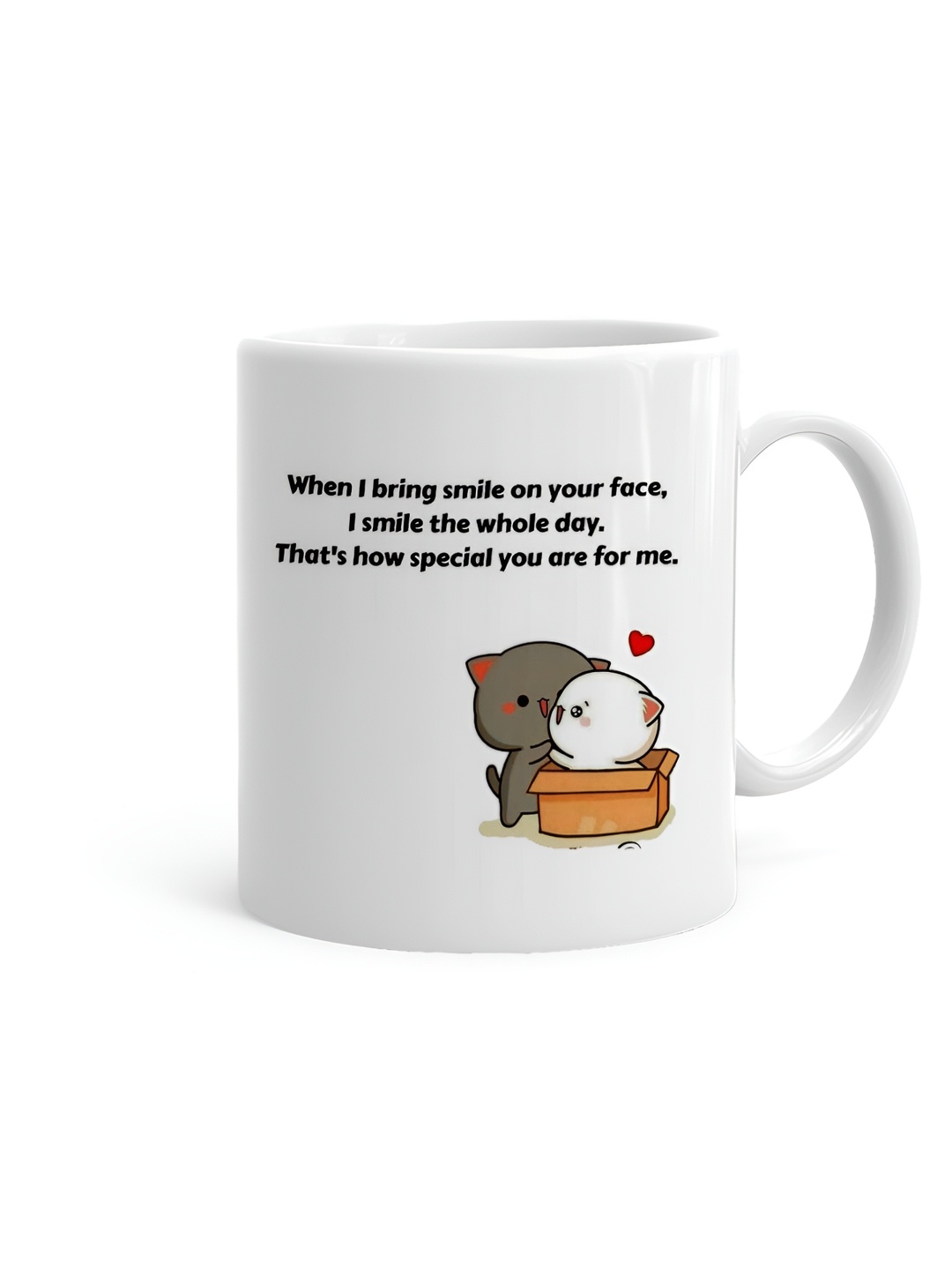 

Khakee White & Black Printed Ceramic Glossy Mugs 325 ml