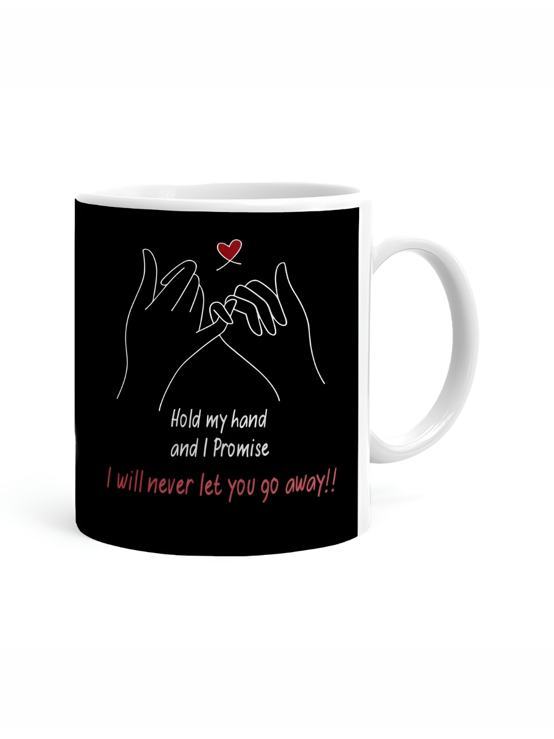 

Khakee White & Black Text or Slogans Printed Ceramic Glossy Mug 325 ML