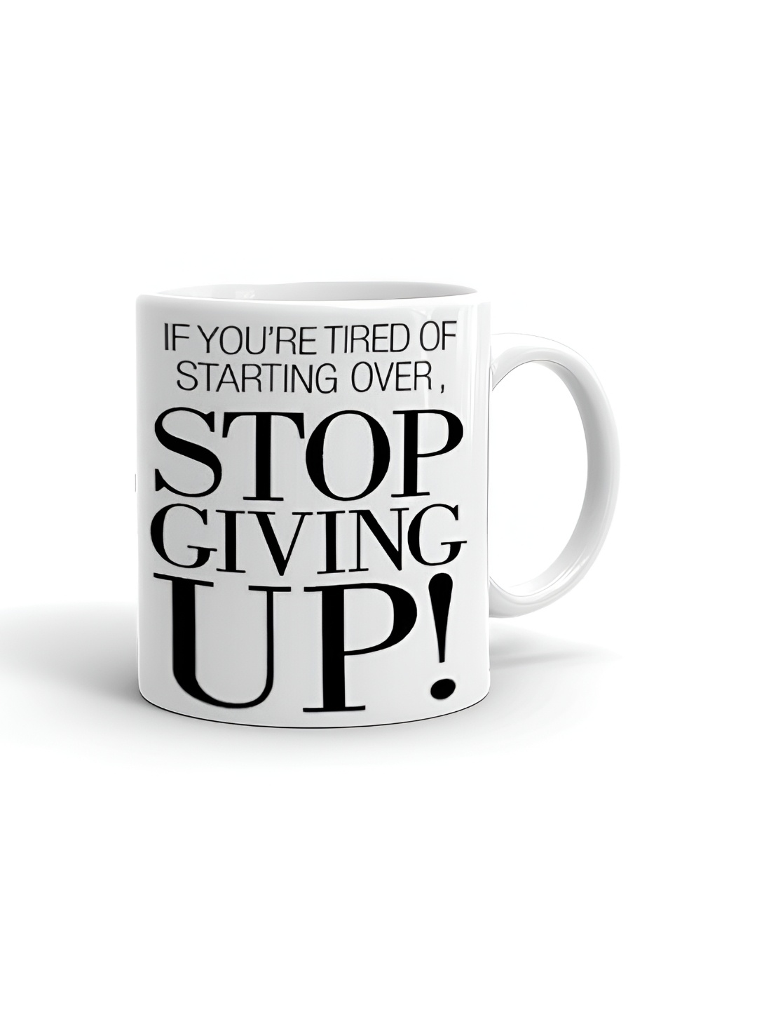 

Khakee White & Black Typography Printed Ceramic Glossy Mug 325 ml