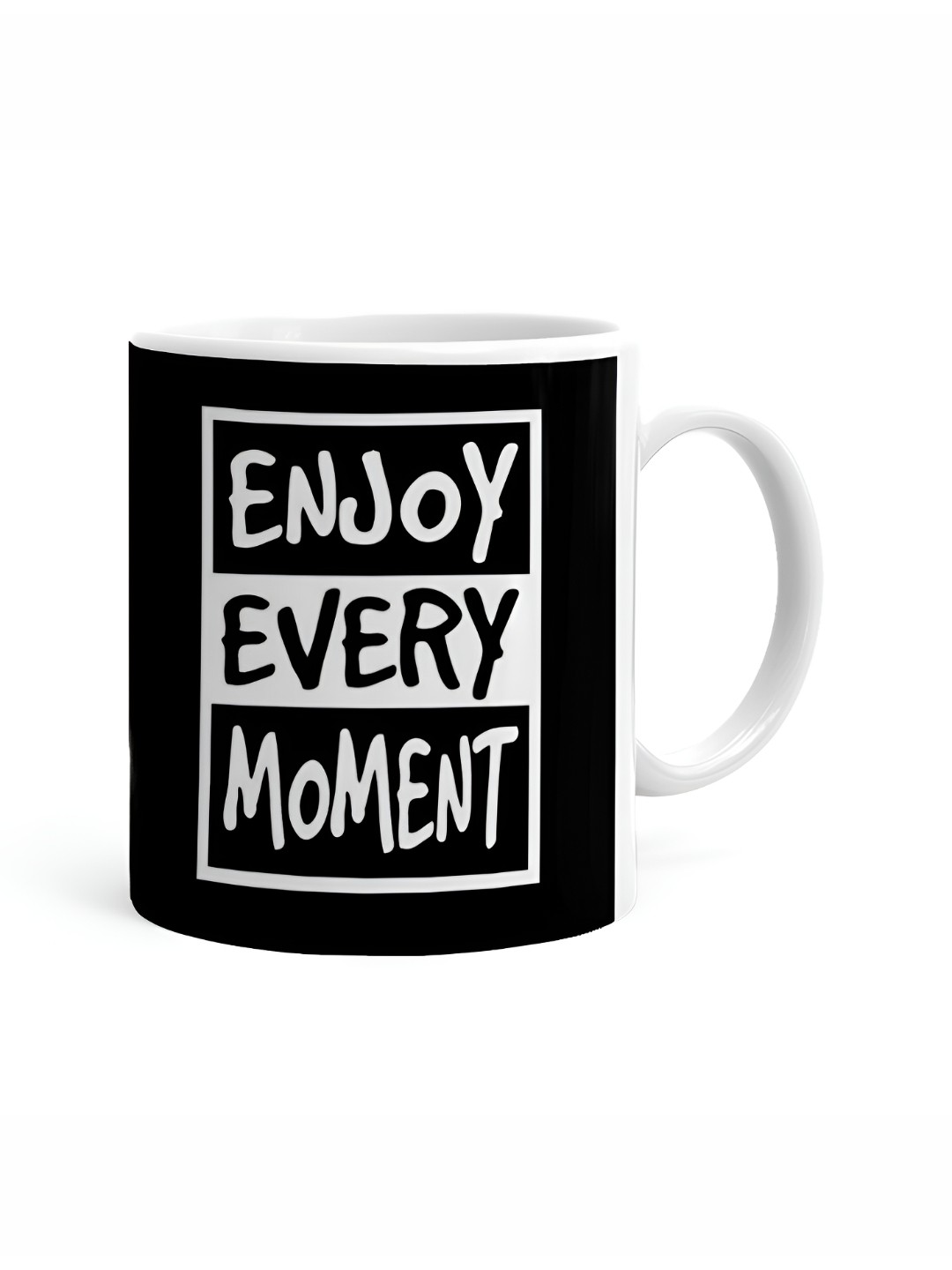 

Khakee White & Black Printed Ceramic Glossy Mug 325 ml