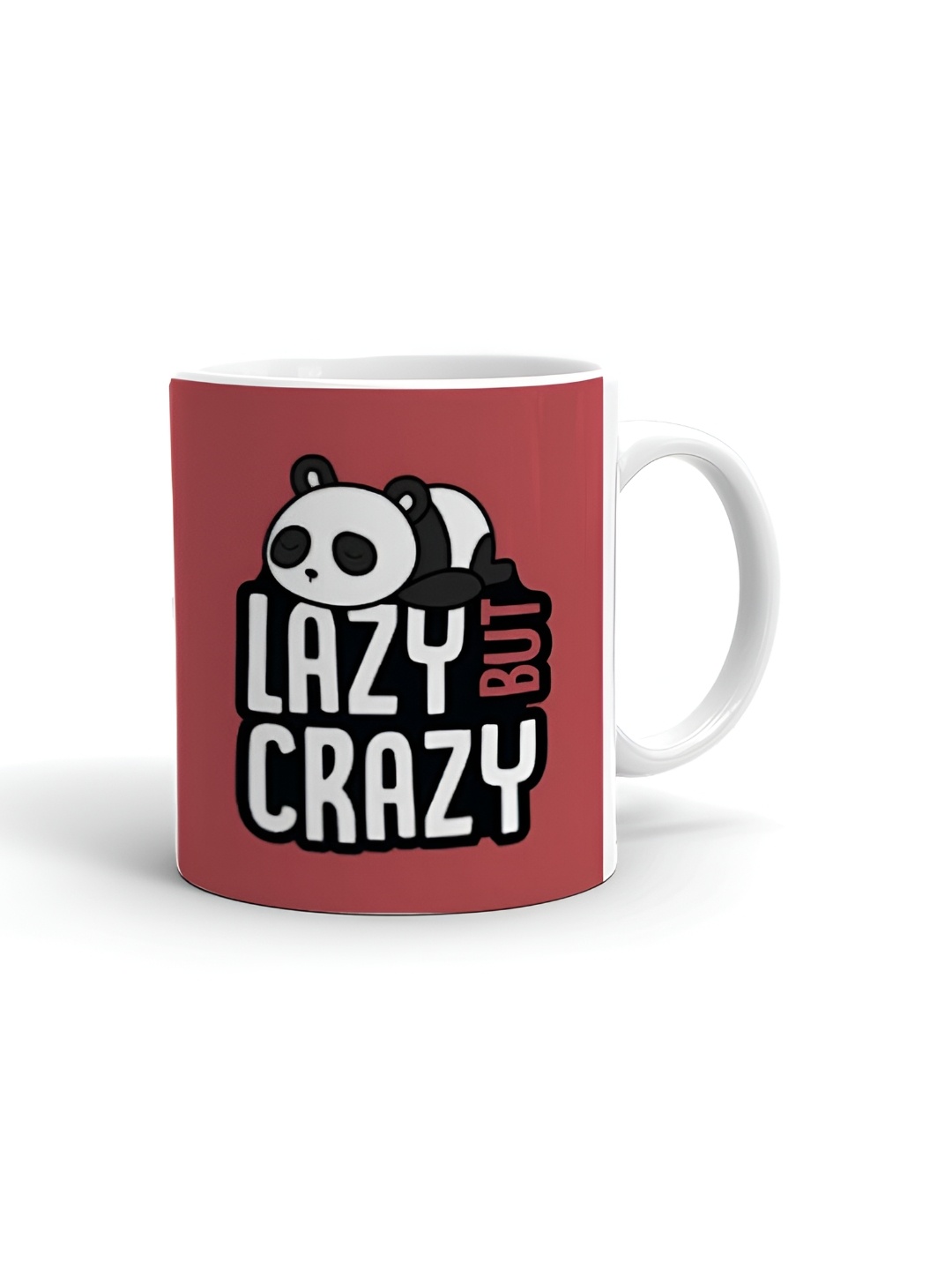 

Khakee White & Red Text or Slogans Printed Ceramic Glossy Mug 325 ml